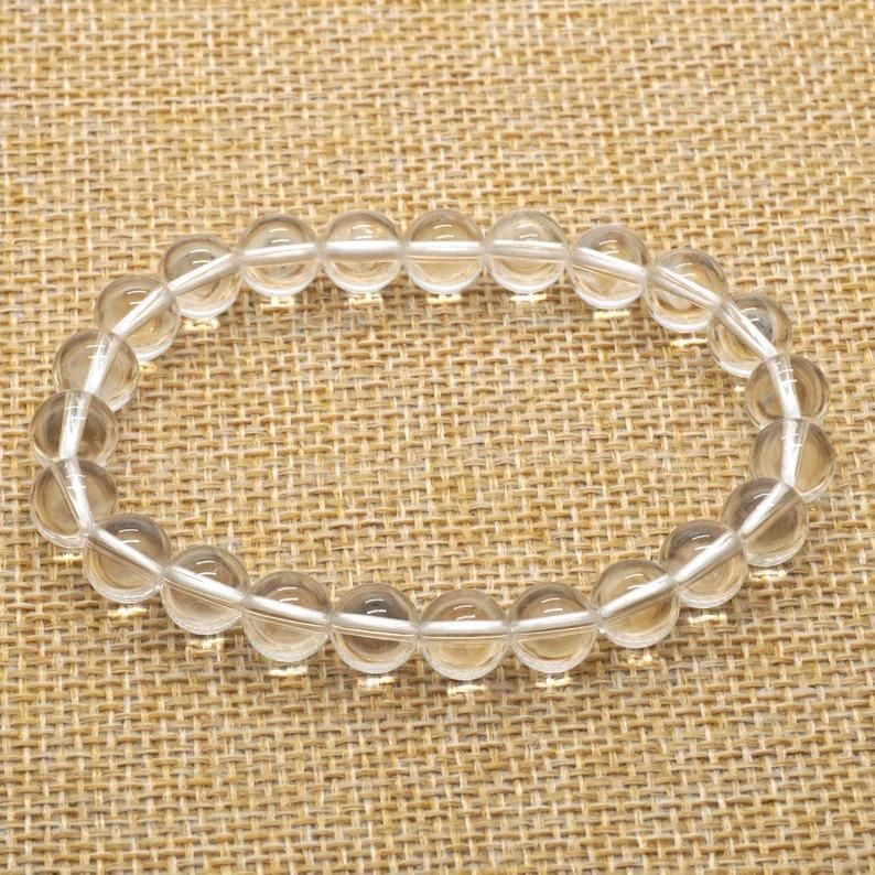 Majestic Crystals Clear Quartz Beaded Bracelet for couple