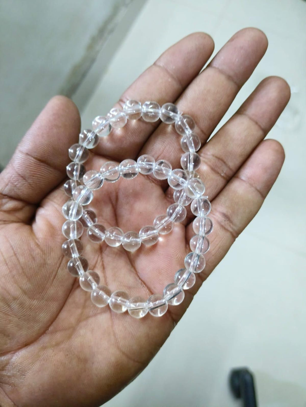 Majestic Crystals Clear Quartz Beaded Bracelet for couple