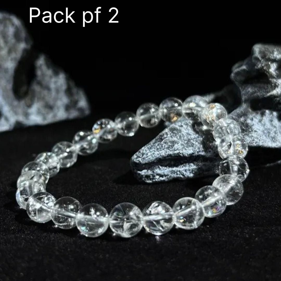 Majestic Crystals Clear Quartz Beaded Bracelet for couple